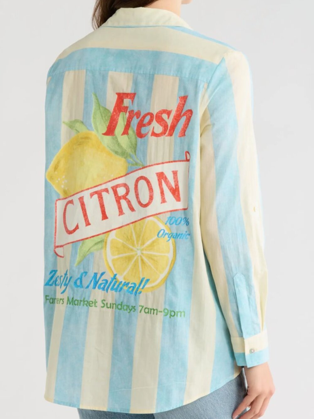 Cotton Daniel Rainn Lemon Postcard Blouse NWT S